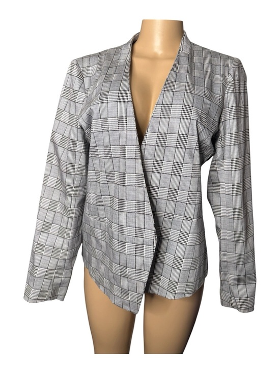 Neiman Marcus Jackets & Blazers - Neiman Marcus Gray Plaid Open Front Blazer Women's Size Medium